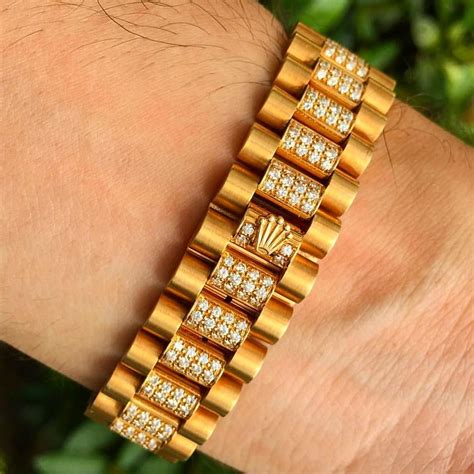 men's gold Rolex style bracelet